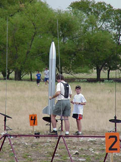 David McGuire preps his Level 2 rocket