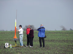 George setting up his rocket