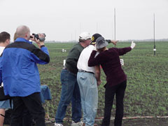 George and entourage watching his rocket