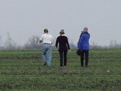 George walking out to retrieve his rocket