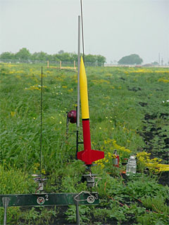 PML Io rocket on the pad, April 28, 2002