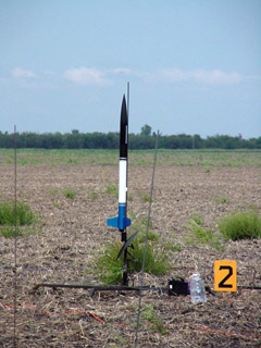 My PML Ariel rocket on the pad September 9, 2002
