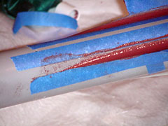 epoxy fillets applied to rocket