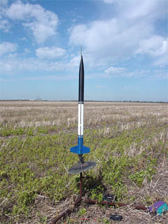PML Ariel rocket on the launch pad, November 9, 2002